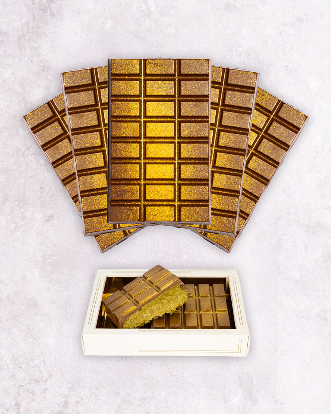 Multipack - 5x - Dubai Pistachio Chocolate Bar GOLD - 200 grams